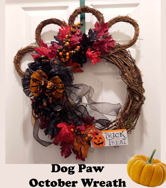 Dog Paw October Wreath