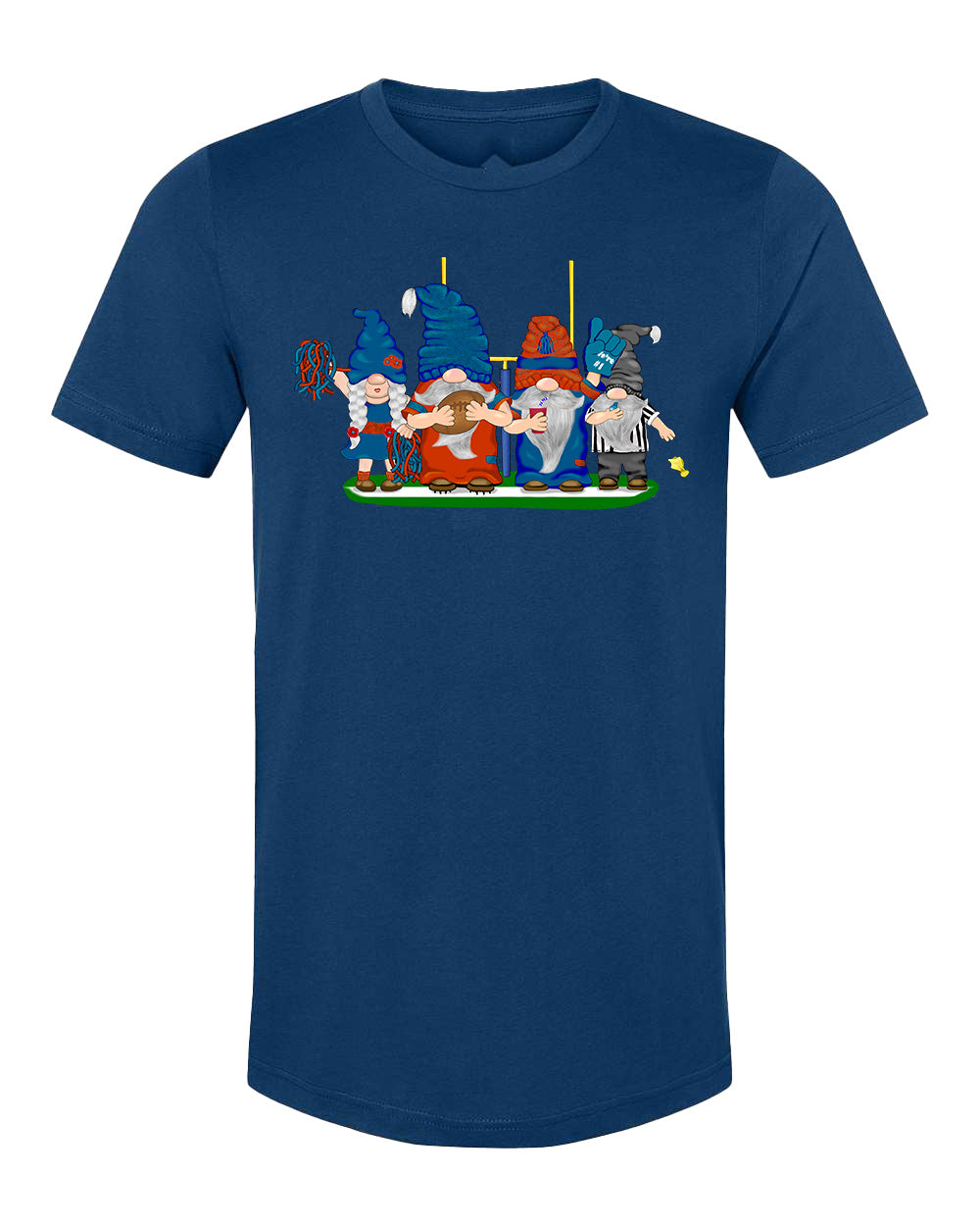 Orange & Blue Football Gnomes on Men's T-shirt (similar to Chicago)