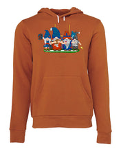 Load image into Gallery viewer, Orange &amp; Blue Football Gnomes (similar to Chicago) on Unisex Hoodie
