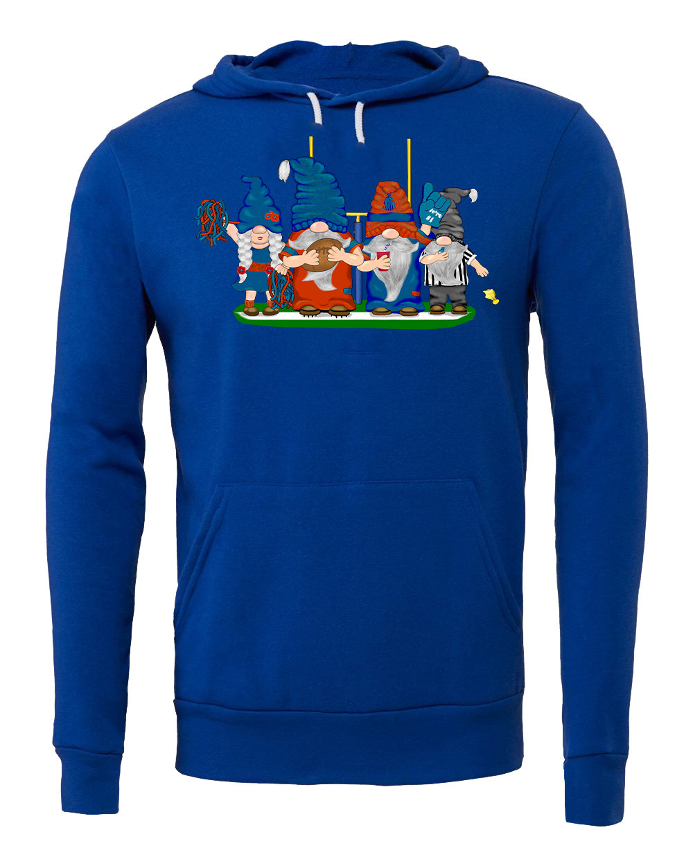 Orange & Blue Football Gnomes (similar to Chicago) on Unisex Hoodie
