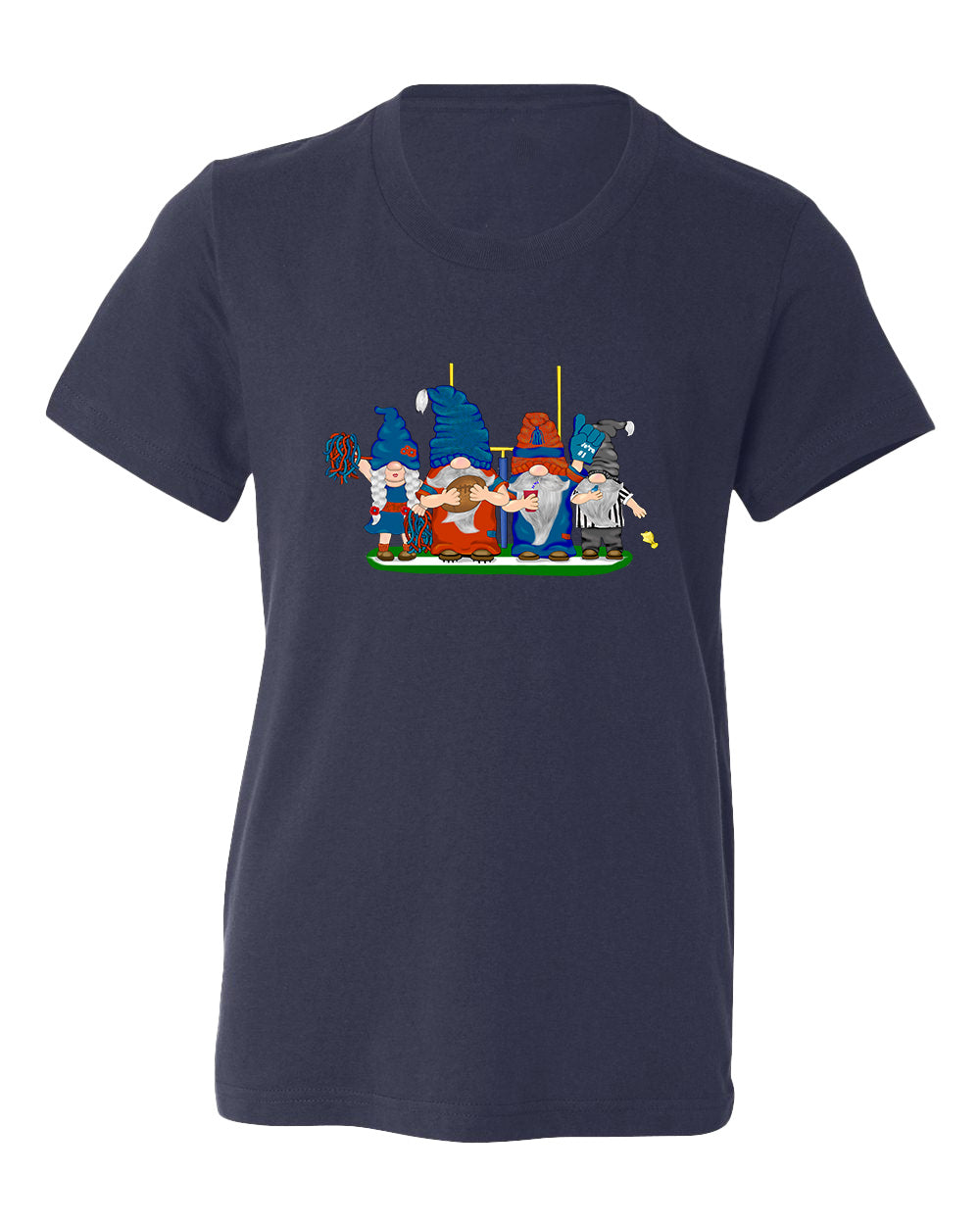 Orange & Blue Football Gnomes  (similar to Chicago) on Kids T-shirt