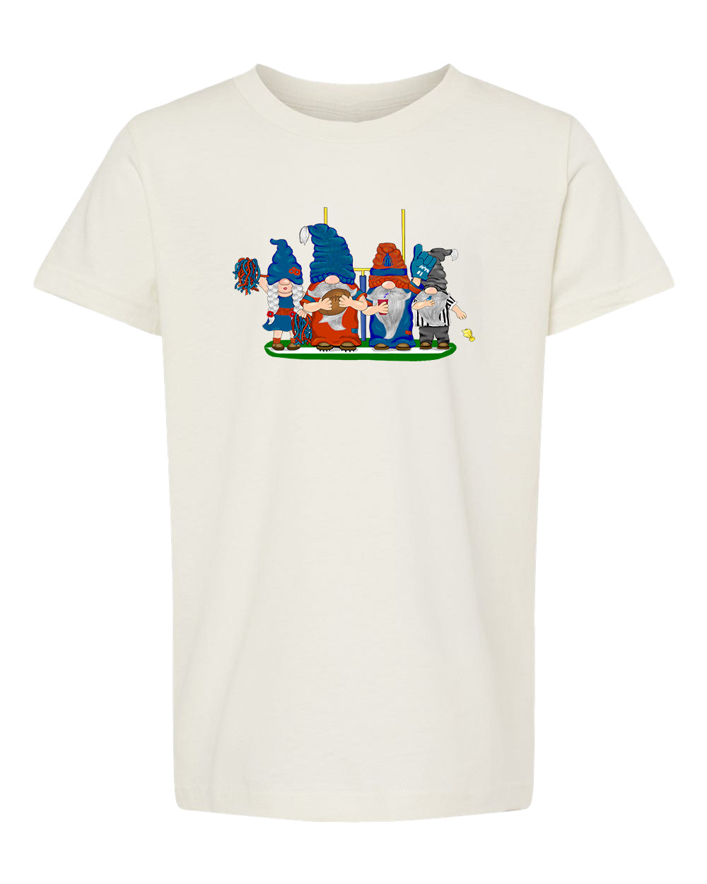 Orange & Blue Football Gnomes  (similar to Chicago) on Kids T-shirt