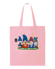 Load image into Gallery viewer, Orange &amp; Blue Football Gnomes  (similar to Chicago) on Tote
