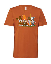 Load image into Gallery viewer, Orange &amp; Brown Football Gnomes on Men&#39;s T-shirt (similar to Cleveland)
