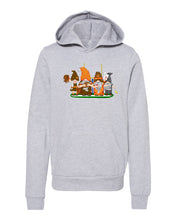 Load image into Gallery viewer, Orange &amp; Brown Football Gnomes  (similar to Cleveland) on Kids Hoodie
