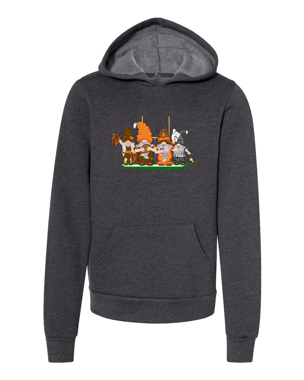 Orange & Brown Football Gnomes  (similar to Cleveland) on Kids Hoodie