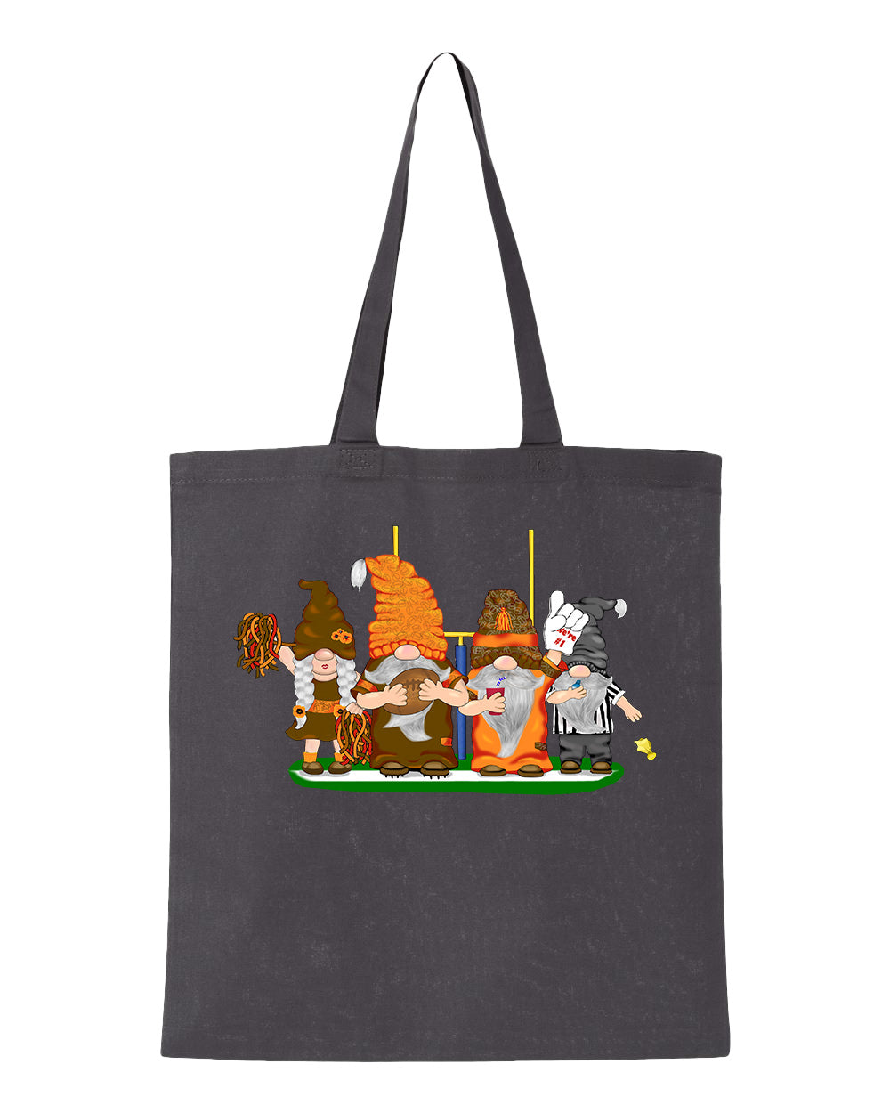 Orange & Brown Football Gnomes  (similar to Cleveland) on Tote