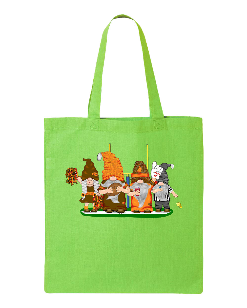 Orange & Brown Football Gnomes  (similar to Cleveland) on Tote