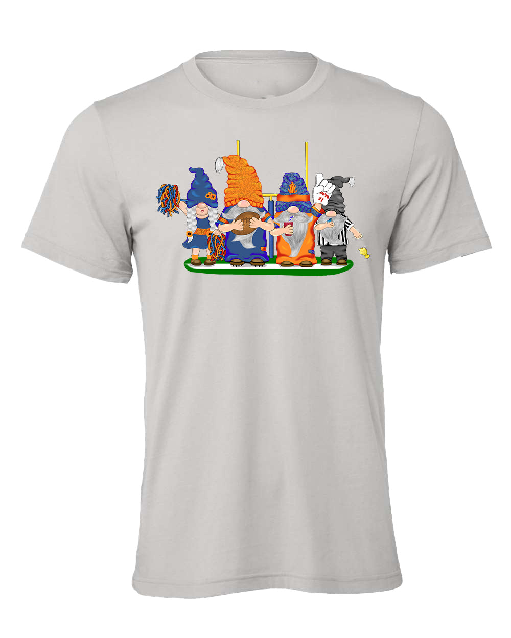 Orange & Navy Football Gnomes on Men's T-shirt (similar to Denver)