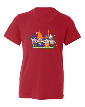 Load image into Gallery viewer, Orange &amp; Navy Football Gnomes  (similar to Denver) on Kids T-shirt
