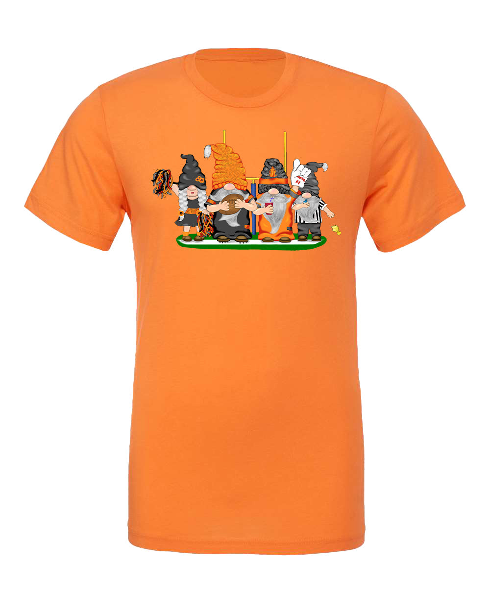 Black & Orange Football Gnomes on Men's T-shirt (similar to Cincinnati)