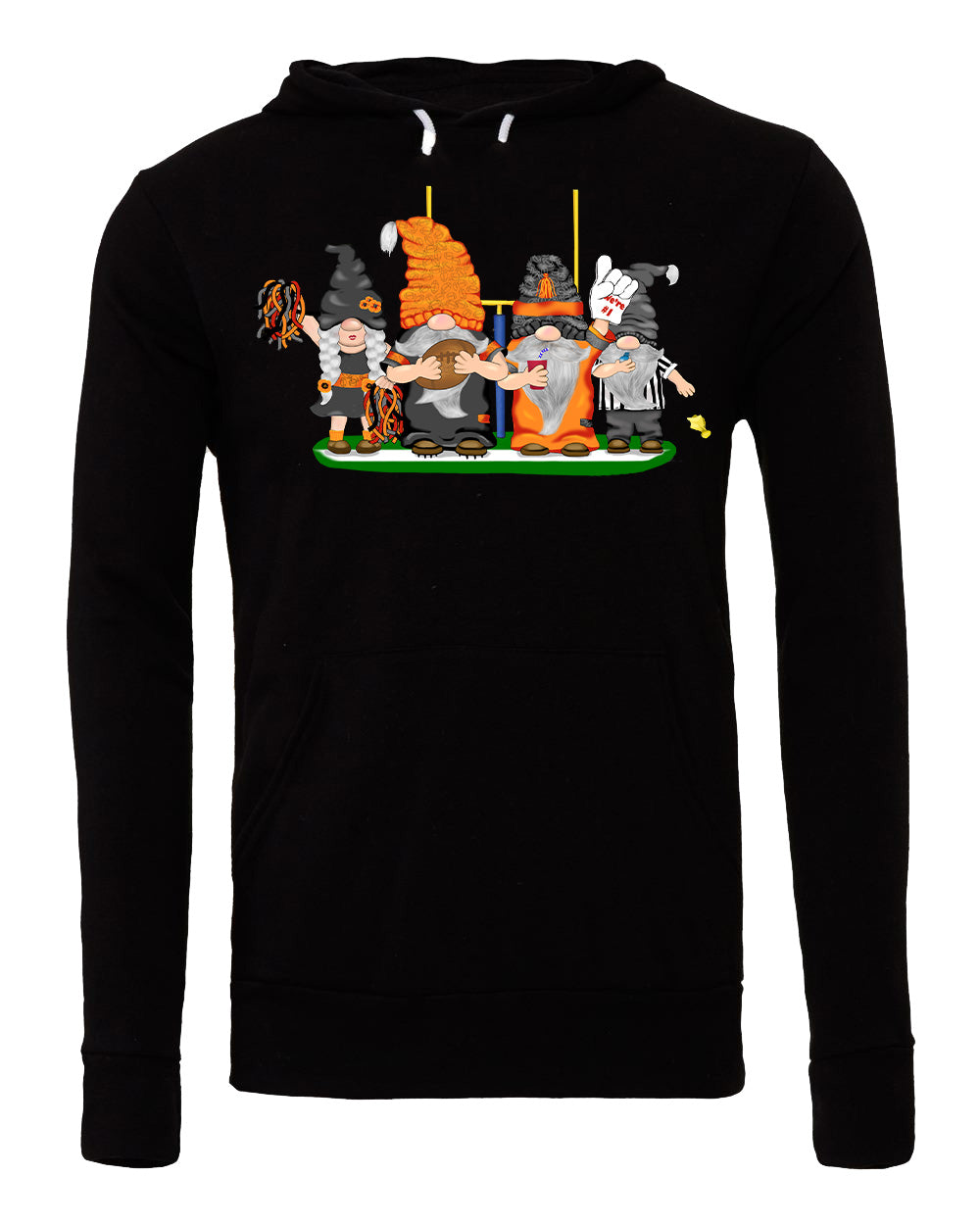 Black & Orange Football Gnomes (similar to Cincinnati) on Unisex Hoodie
