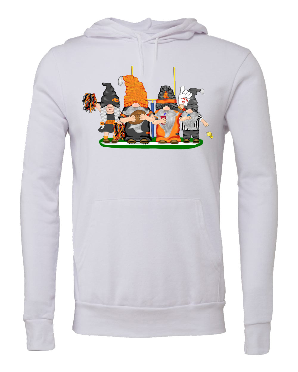 Black & Orange Football Gnomes (similar to Cincinnati) on Unisex Hoodie
