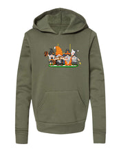 Load image into Gallery viewer, Black &amp; Orange Football Gnomes  (similar to Cincinnati) on Kids Hoodie
