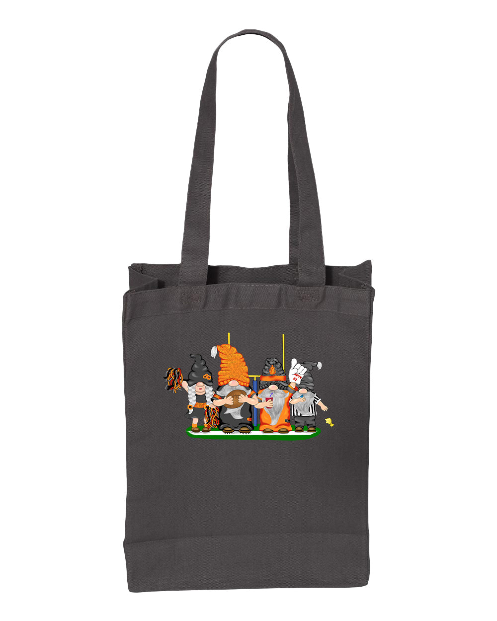 Black & Orange Football Gnomes  (similar to Cincinnati) on Gusset Tote