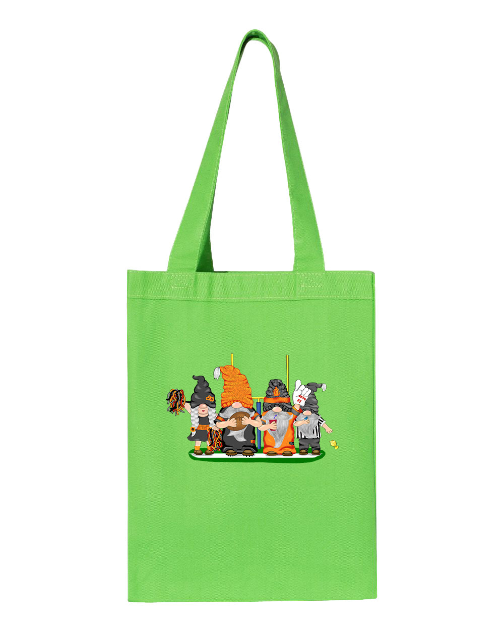 Black & Orange Football Gnomes  (similar to Cincinnati) on Gusset Tote