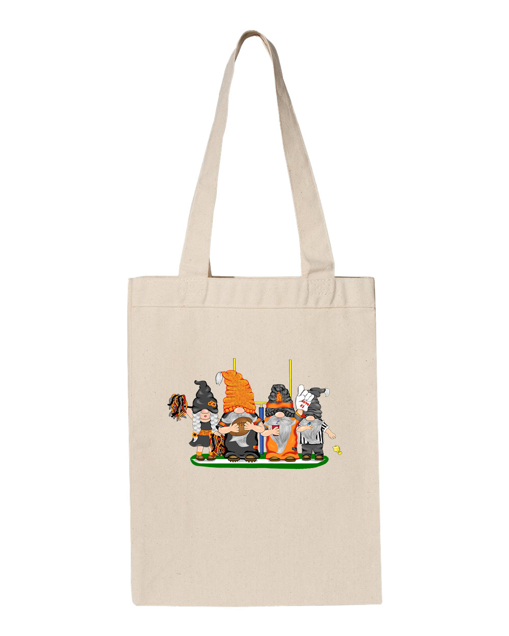 Black & Orange Football Gnomes  (similar to Cincinnati) on Gusset Tote