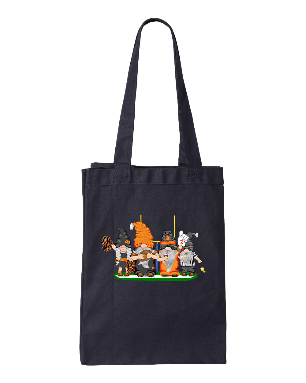 Black & Orange Football Gnomes  (similar to Cincinnati) on Gusset Tote