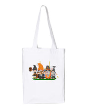 Load image into Gallery viewer, Black &amp; Orange Football Gnomes  (similar to Cincinnati) on Gusset Tote
