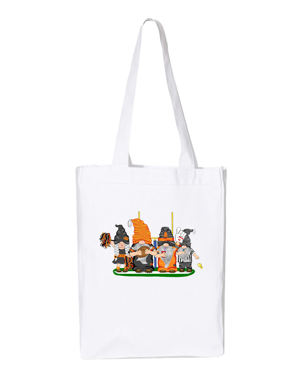 Black & Orange Football Gnomes  (similar to Cincinnati) on Gusset Tote