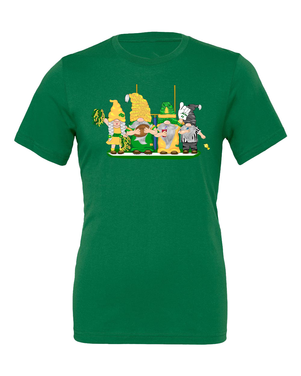 Green & Yellow Football Gnomes on Men's T-shirt (similar to Eugene)