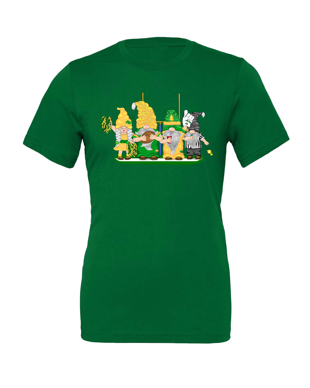 Green & Yellow Football Gnomes on Men's T-shirt (similar to Eugene)