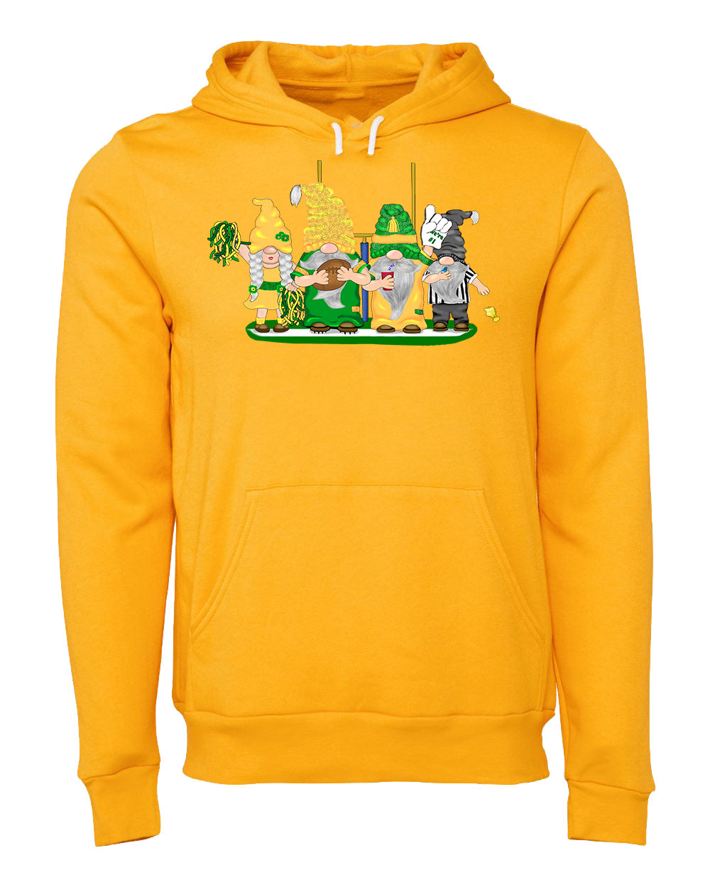 Green & Yellow Football Gnomes (similar to Eugene) on Unisex Hoodie
