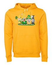 Load image into Gallery viewer, Green &amp; Yellow Football Gnomes (similar to Eugene) on Unisex Hoodie
