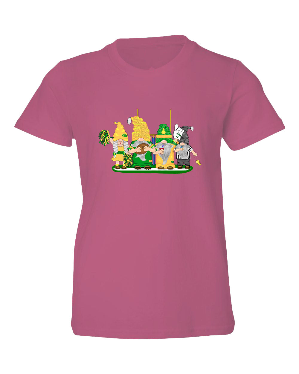 Green & Yellow Football Gnomes  (similar to Eugene) on Kids T-shirt