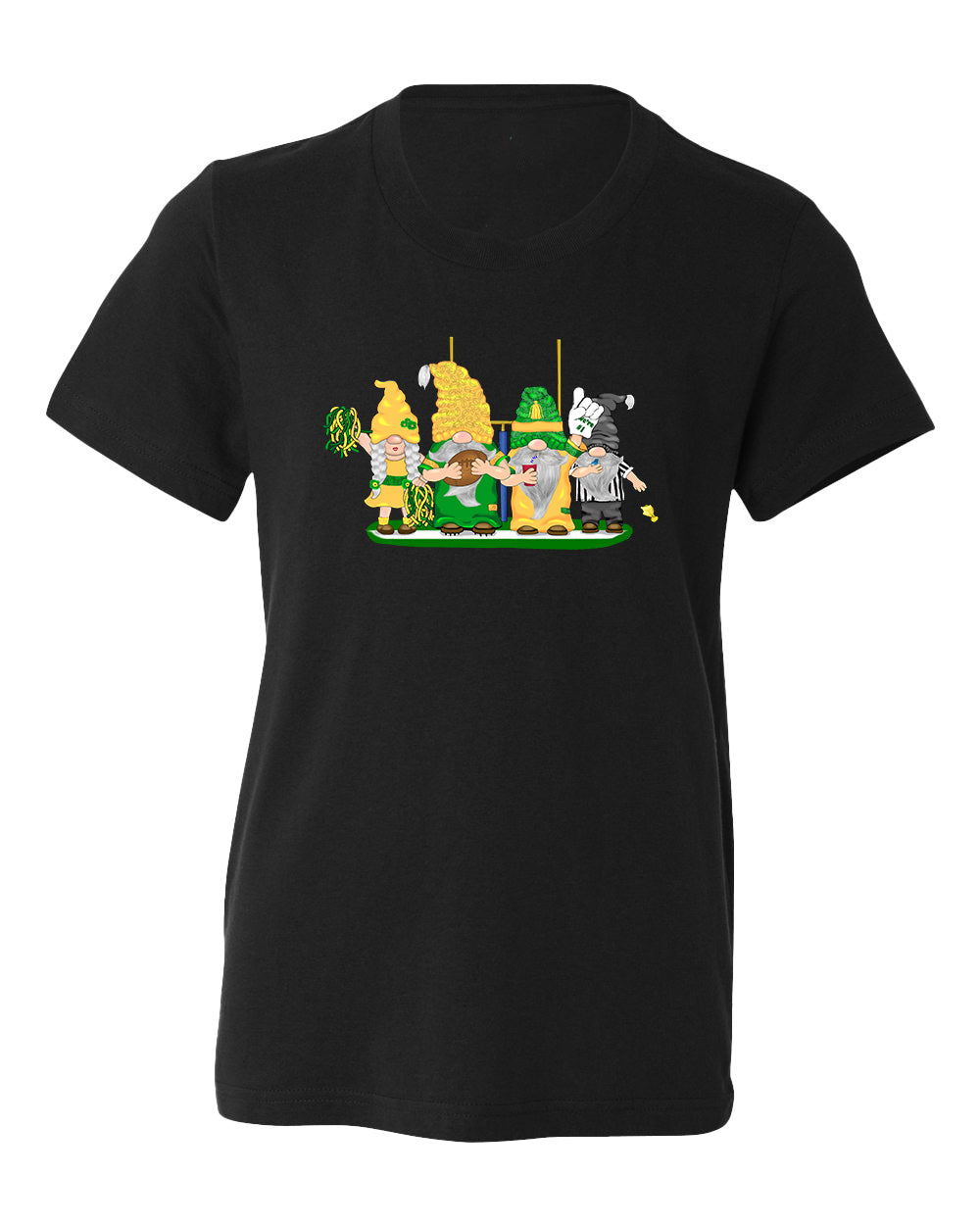 Green & Yellow Football Gnomes  (similar to Eugene) on Kids T-shirt