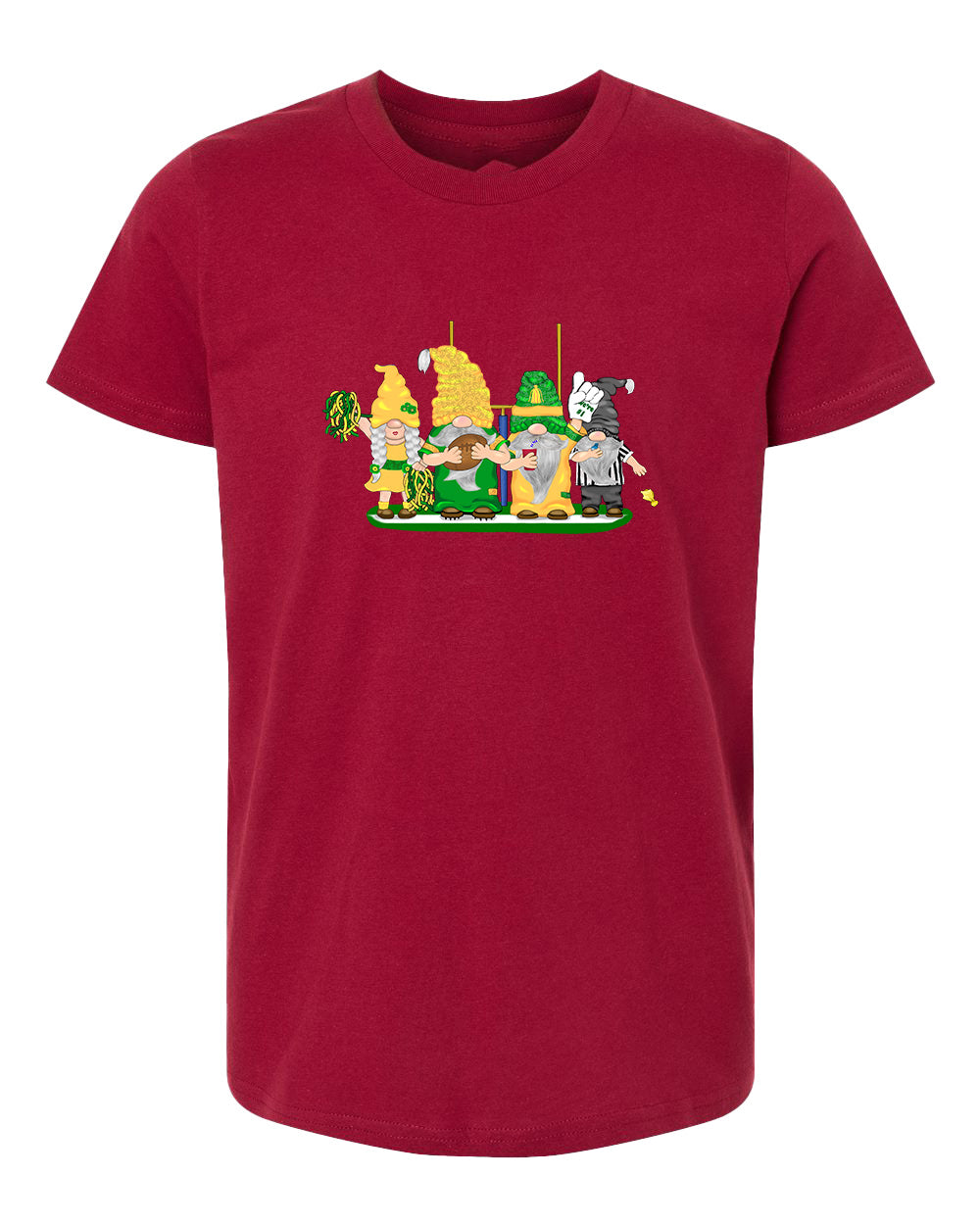 Green & Yellow Football Gnomes  (similar to Eugene) on Kids T-shirt