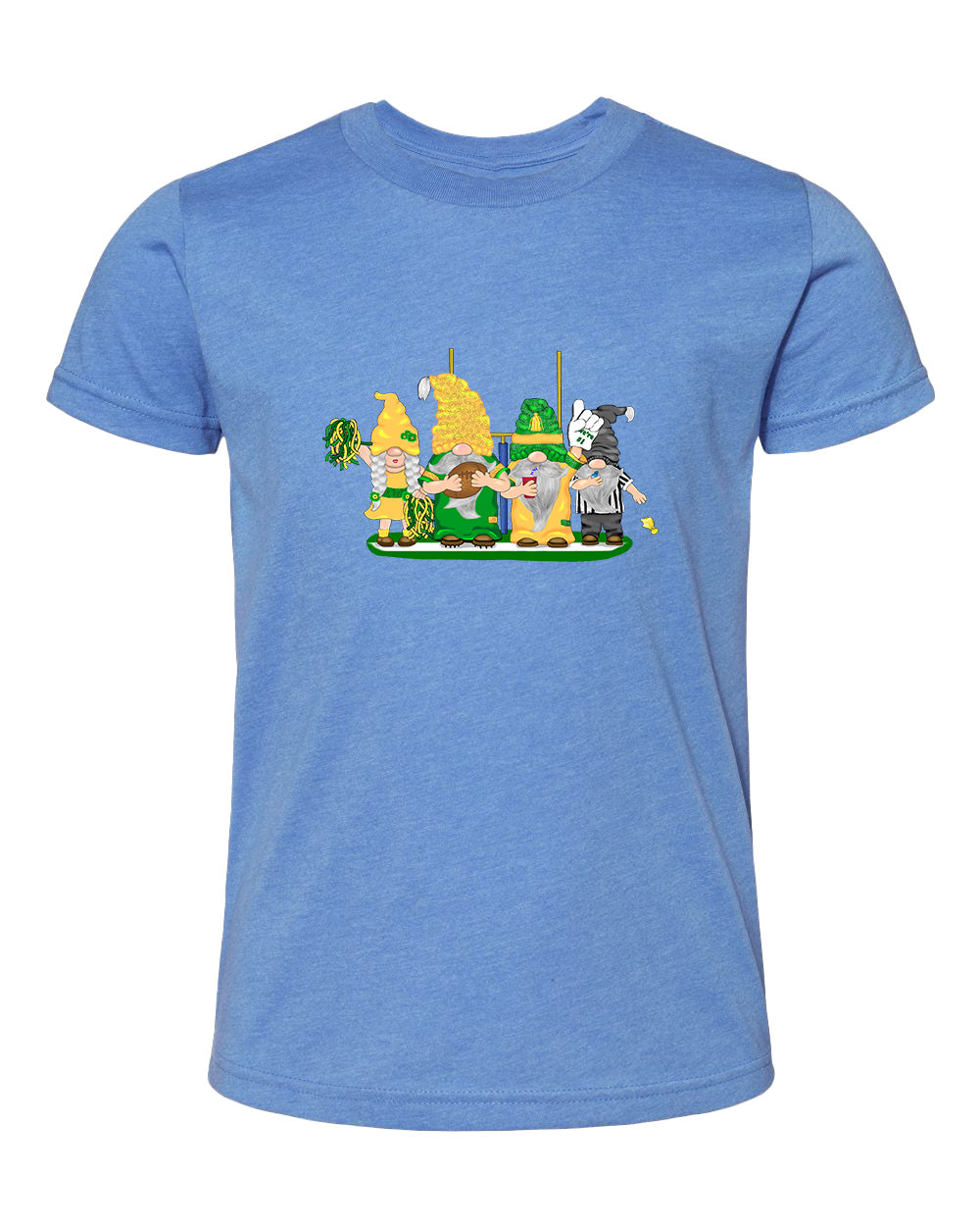 Green & Yellow Football Gnomes  (similar to Eugene) on Kids T-shirt