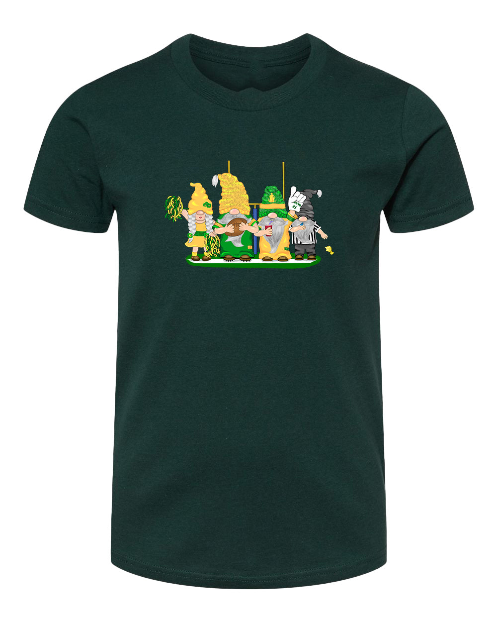 Green & Yellow Football Gnomes  (similar to Eugene) on Kids T-shirt