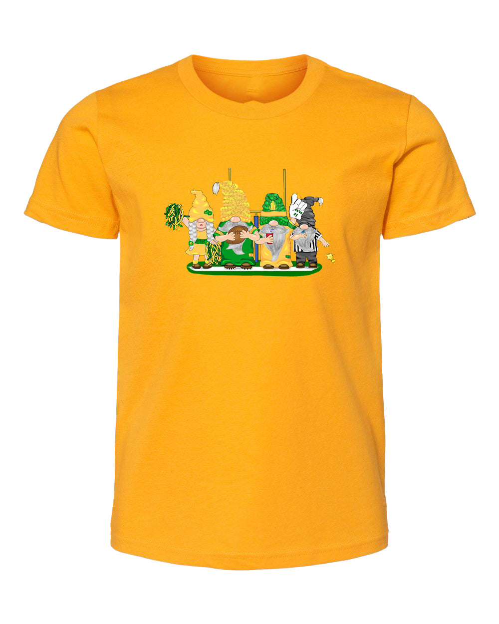 Green & Yellow Football Gnomes  (similar to Eugene) on Kids T-shirt