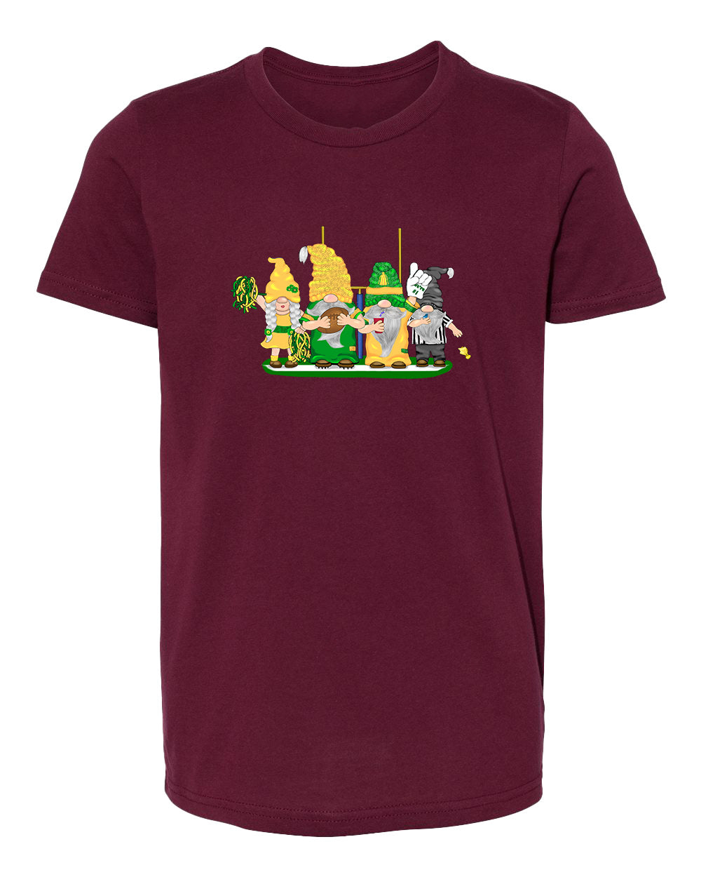 Green & Yellow Football Gnomes  (similar to Eugene) on Kids T-shirt