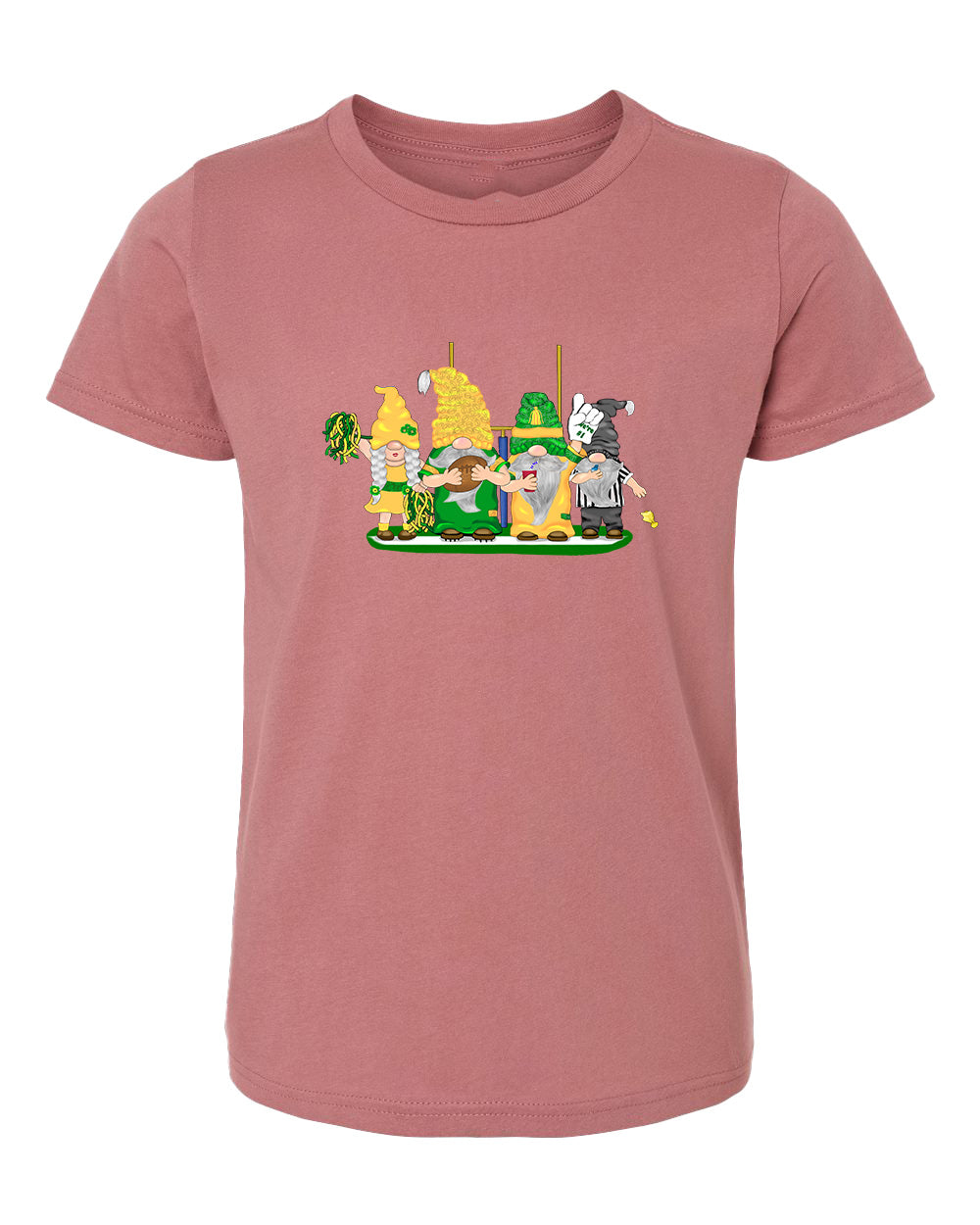 Green & Yellow Football Gnomes  (similar to Eugene) on Kids T-shirt