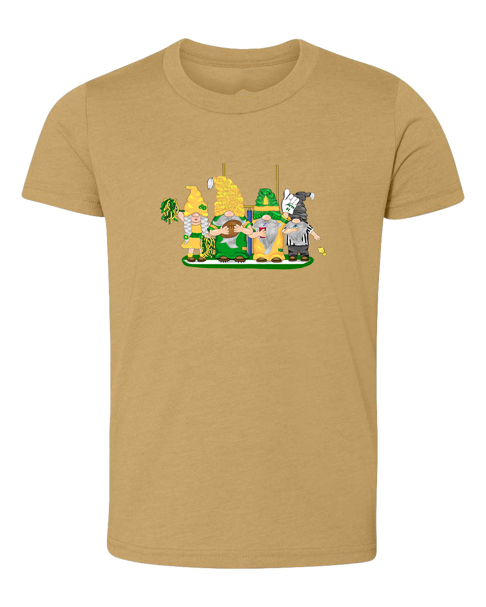 Green & Yellow Football Gnomes  (similar to Eugene) on Kids T-shirt