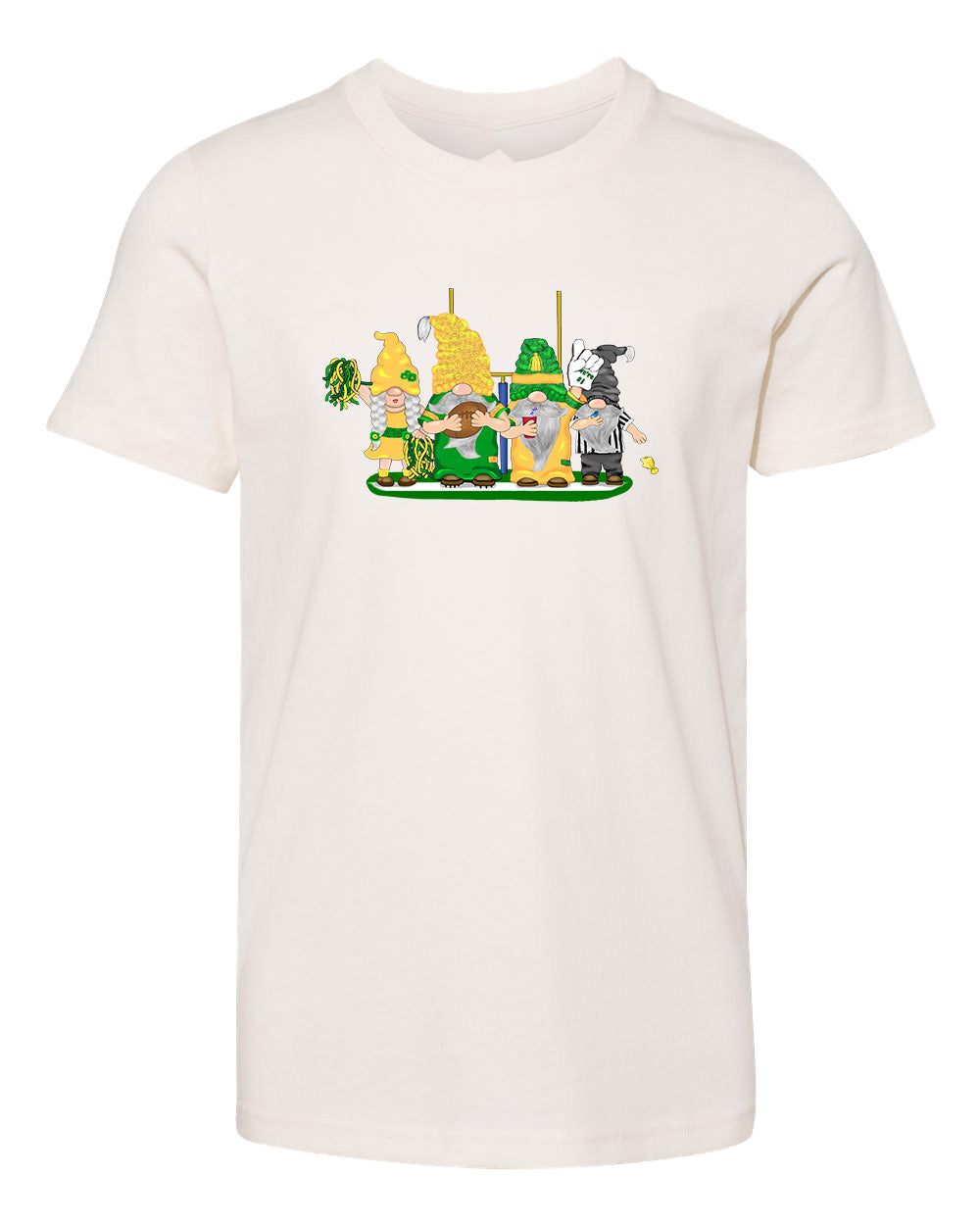 Green & Yellow Football Gnomes  (similar to Eugene) on Kids T-shirt