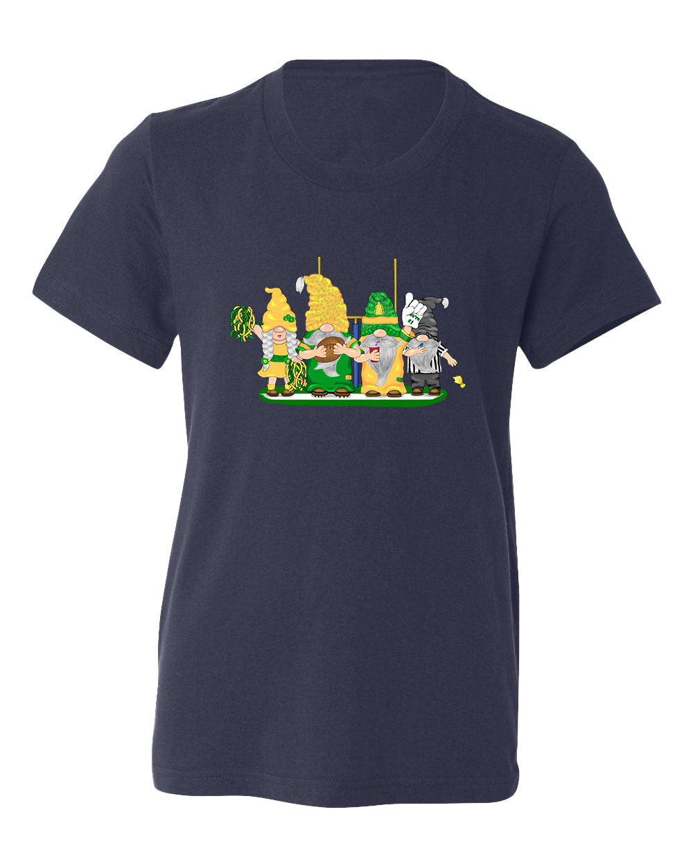 Green & Yellow Football Gnomes  (similar to Eugene) on Kids T-shirt