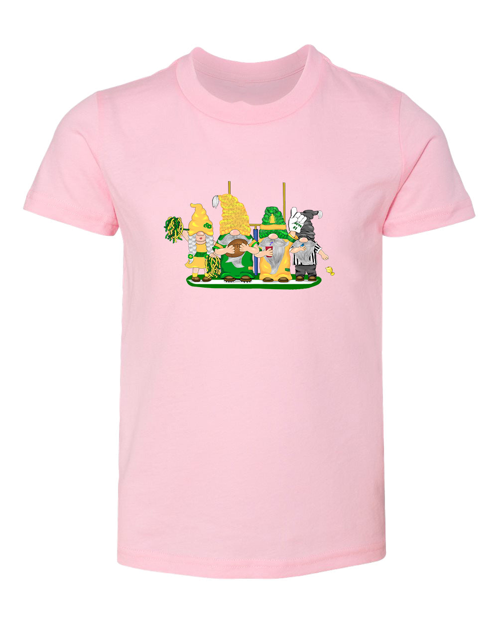 Green & Yellow Football Gnomes  (similar to Eugene) on Kids T-shirt