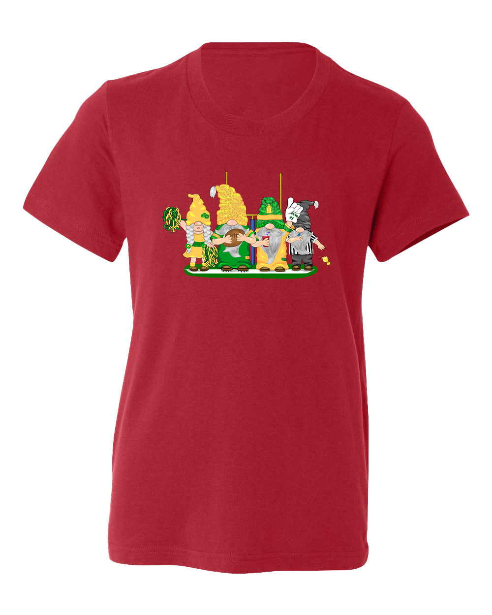 Green & Yellow Football Gnomes  (similar to Eugene) on Kids T-shirt