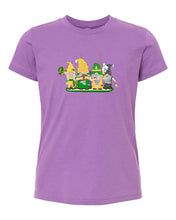 Load image into Gallery viewer, Green &amp; Yellow Football Gnomes  (similar to Eugene) on Kids T-shirt
