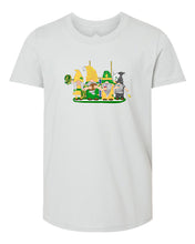 Load image into Gallery viewer, Green &amp; Yellow Football Gnomes  (similar to Eugene) on Kids T-shirt
