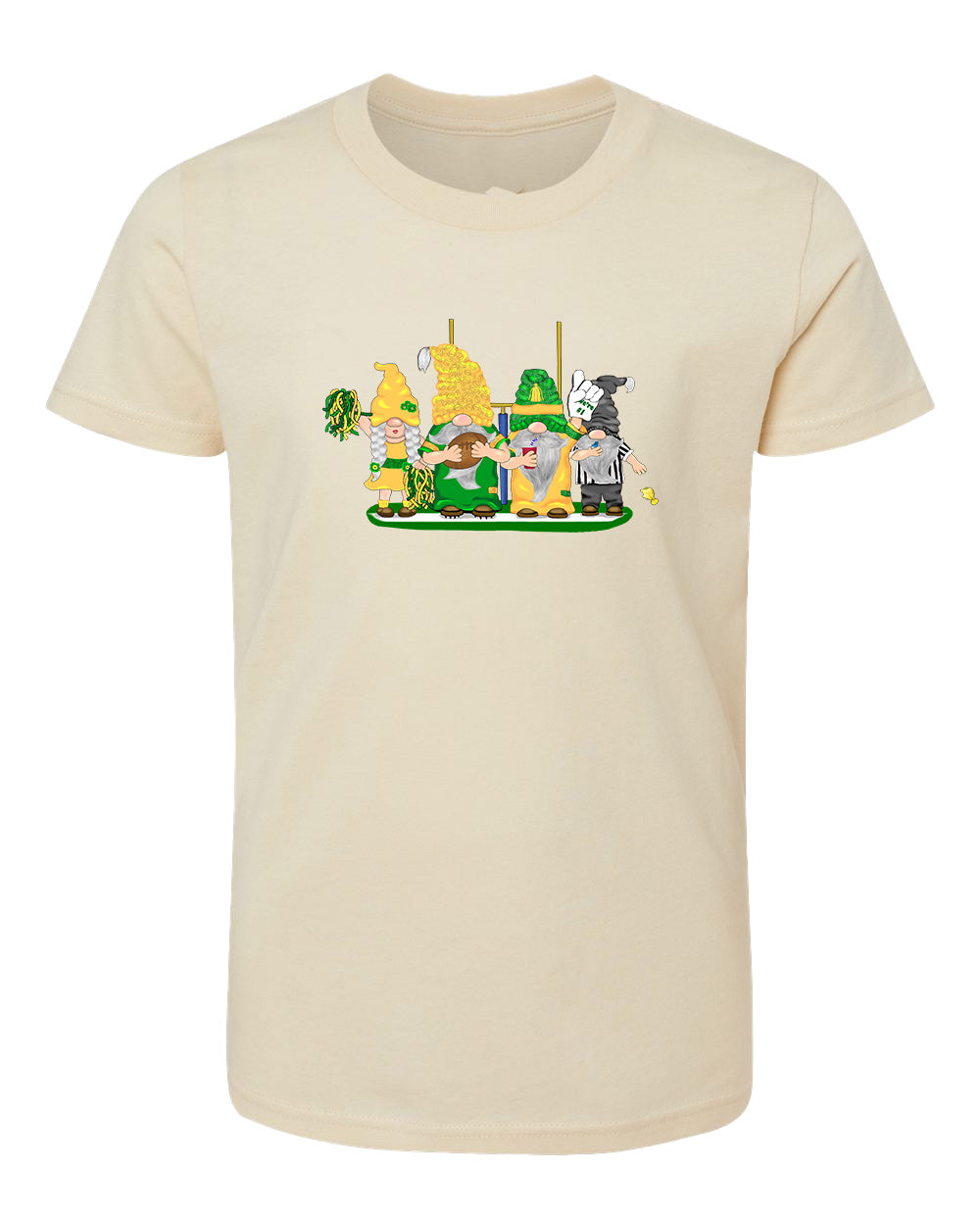 Green & Yellow Football Gnomes  (similar to Eugene) on Kids T-shirt