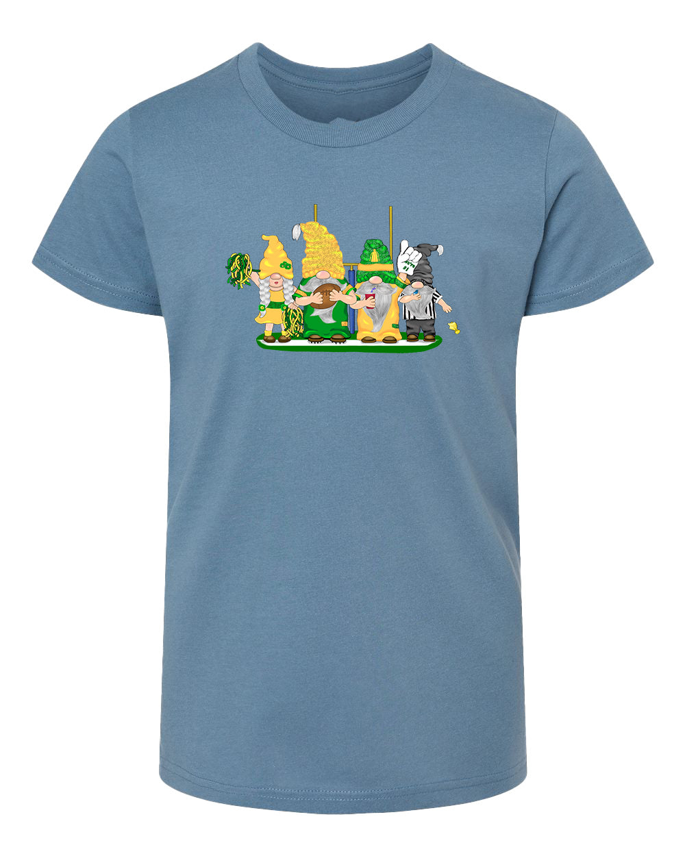 Green & Yellow Football Gnomes  (similar to Eugene) on Kids T-shirt