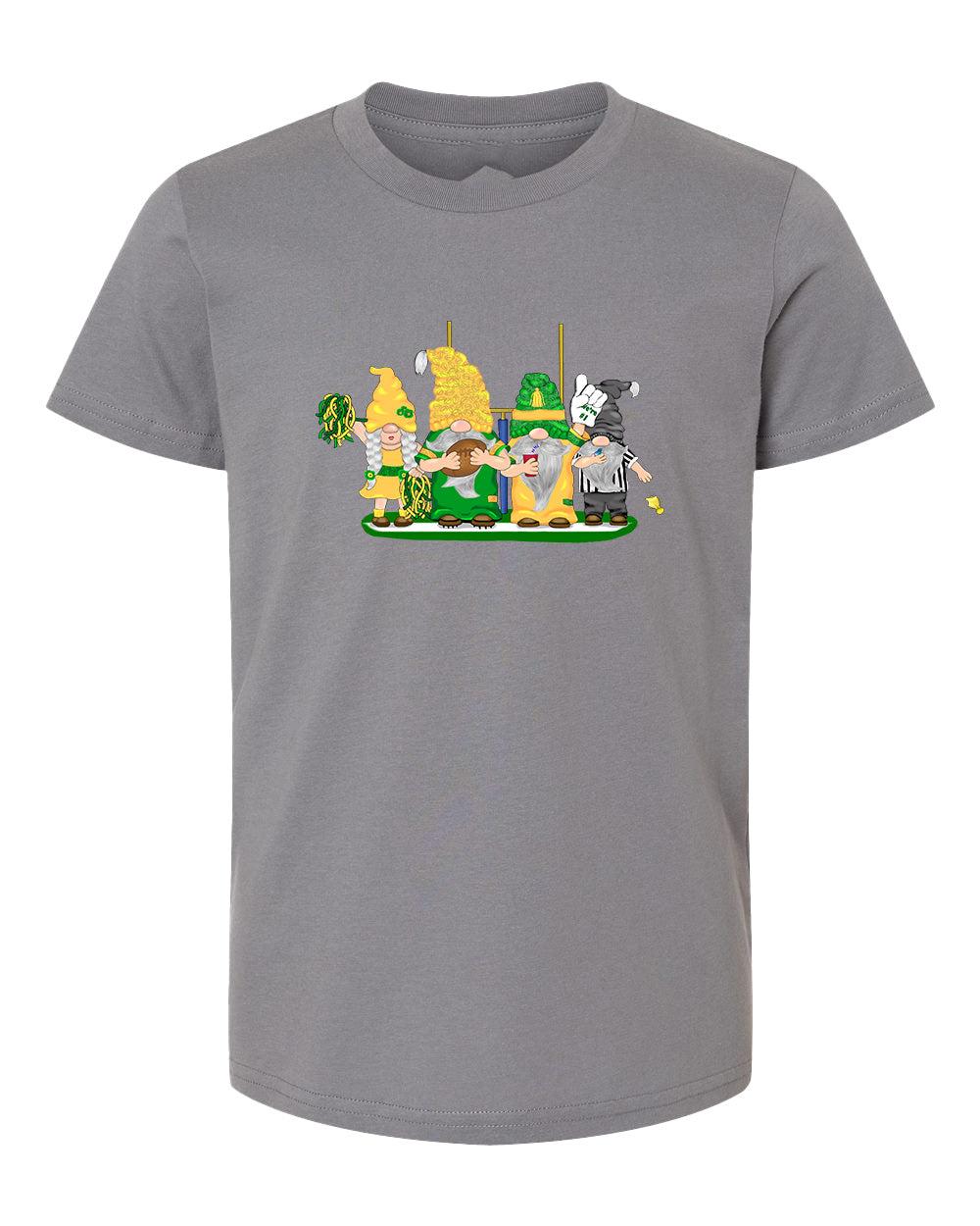 Green & Yellow Football Gnomes  (similar to Eugene) on Kids T-shirt