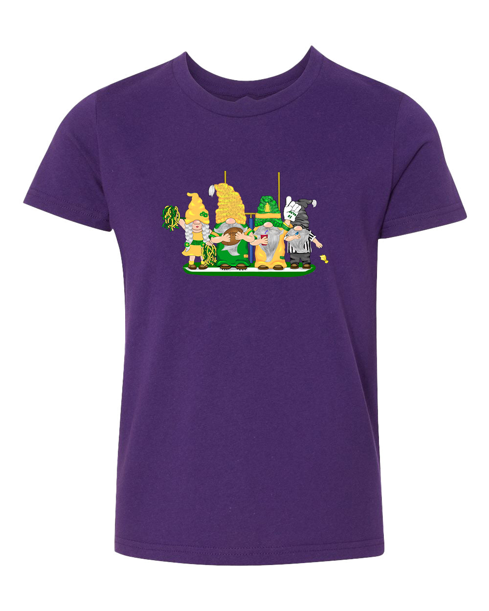 Green & Yellow Football Gnomes  (similar to Eugene) on Kids T-shirt