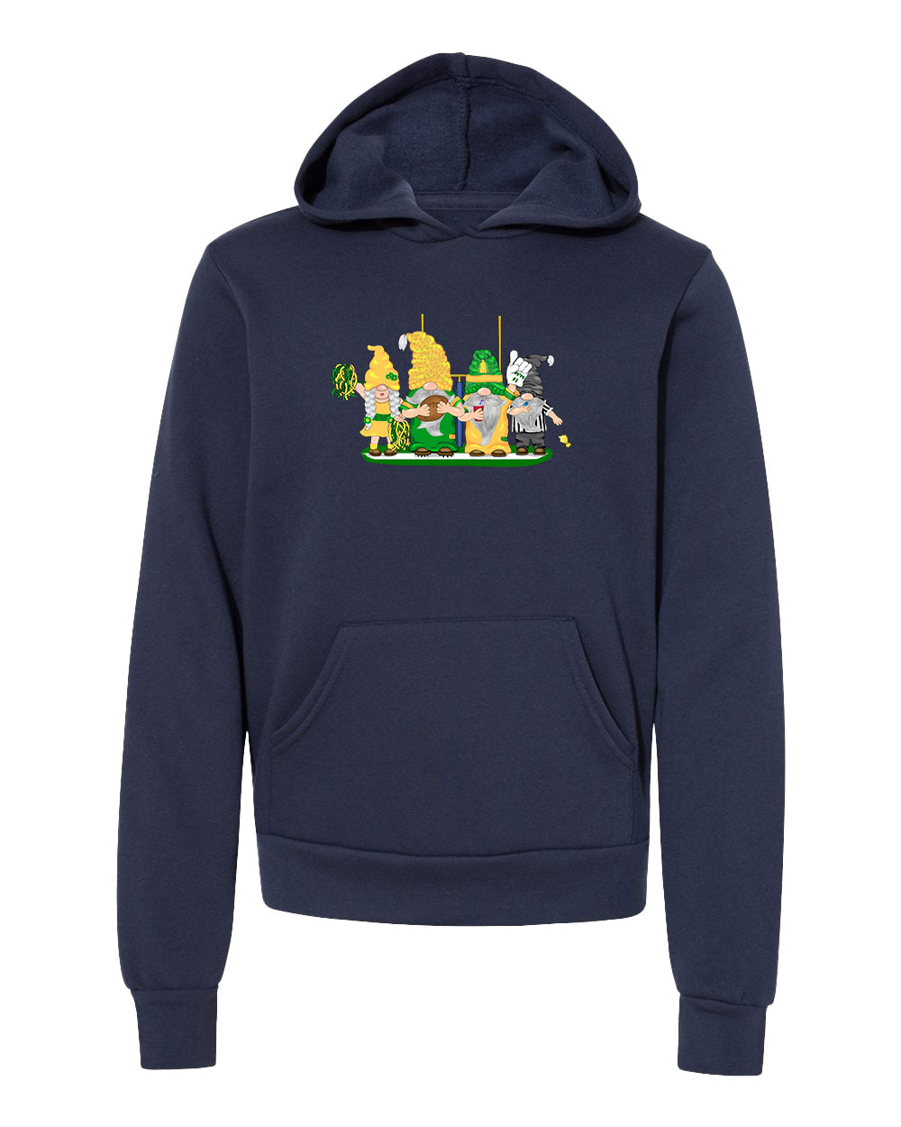 Green & Yellow Football Gnomes  (similar to Eugene) on Kids Hoodie