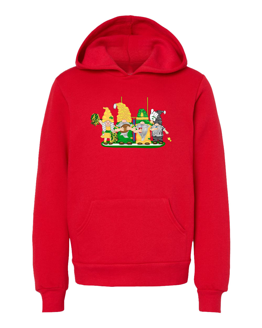 Green & Yellow Football Gnomes  (similar to Eugene) on Kids Hoodie