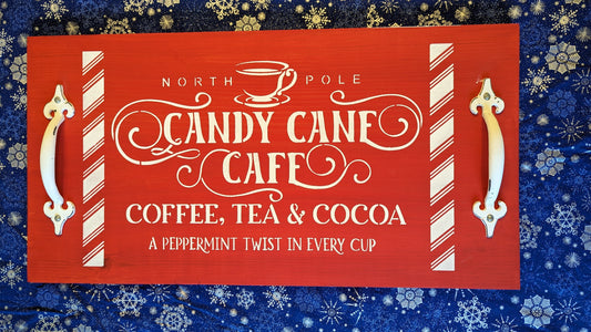 Candy Cane Cafe Serving Tray